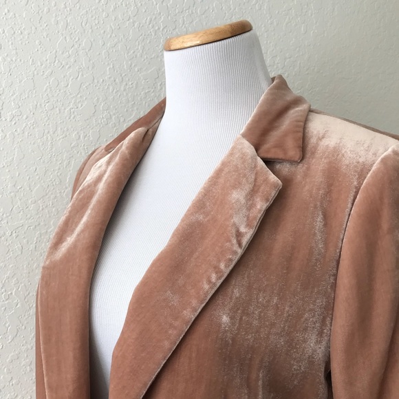 •Fashionista• Champagne Velvet Blazer - Picture 5 of 8